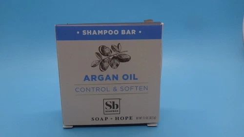 Soapbox Argan Oil Shampoo Bar, Eco Friendly Solid Bar Shampoo for Hair 3.1oz NIB