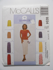 McCall's 9234, Misses' 8 Different Skirts in Two Lengths, Size 14, 16, 18 Uncut