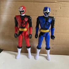 Bandi Power Rangers Super Ninja Steel 12" Inch Action Figure Red and Blue Ranger