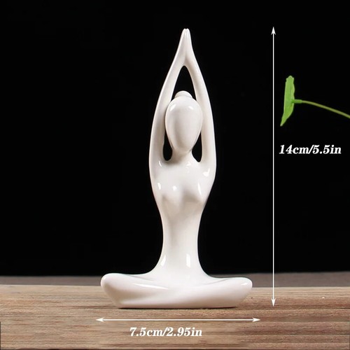 12 Styles Abstract Figure Art Ceramic Yoga Poses Figurine Porcelain Lady Statue - Picture 22 of 24