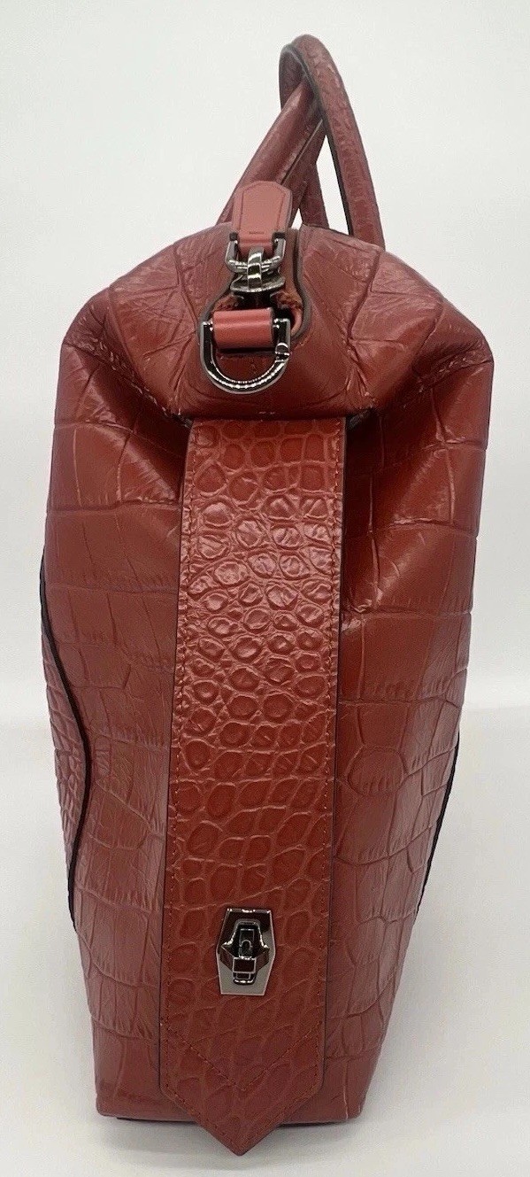 Authentic NWT Givenchy Antigona Soft Medium Croc-Embossed Leather Bag Paprika image 8