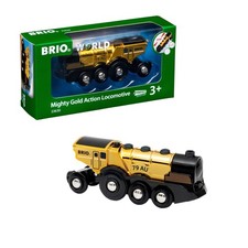 Brio Mighty Gold Action Locomotive 33630, For Ages 3 And Up. Toy, Wooden Toy T 