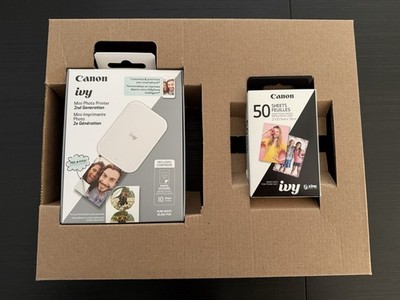 Canon IVY2 White Mini Photo Printer Bundle With 60 Sheets