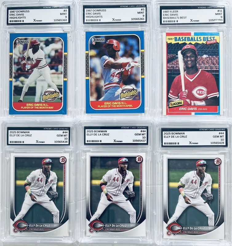 Elly De La Cruz / Eric Davis Graded Mixed Lot of 6. 