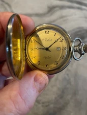 Dufonte by Lucien Piccard pocket watch with a "Ladonna" silver-tone exterior