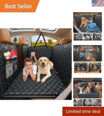 Complete Backseat Protector for Dogs: Hard Bottom, Mesh Window & Storage