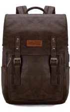 Montana West Wrangler Brown Vegan Leather Laptop Backpack for Women Men Unisex
