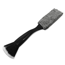 Double Head Brush for Car Clean, 2 in 1 Car Detailing Brush, Soft Auto Black