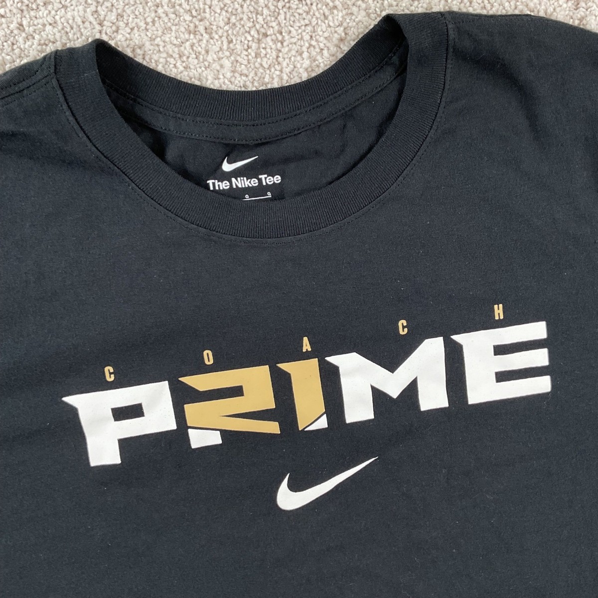 Nike Coach Prime Deion Sanders Black Graphic T-Shirt Mens Large