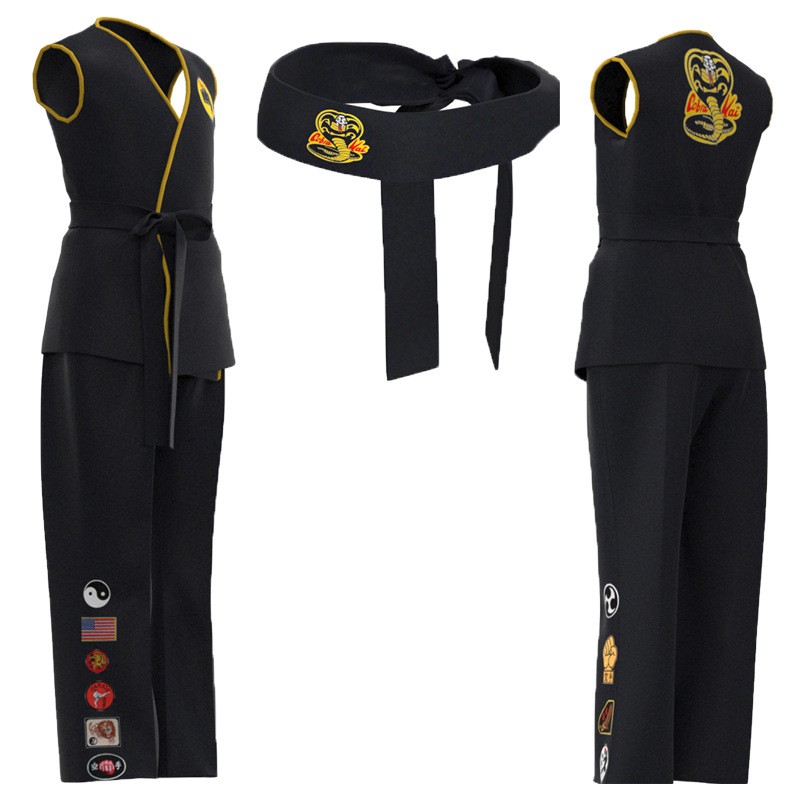 Kid Adult Black White Kimono Uniform