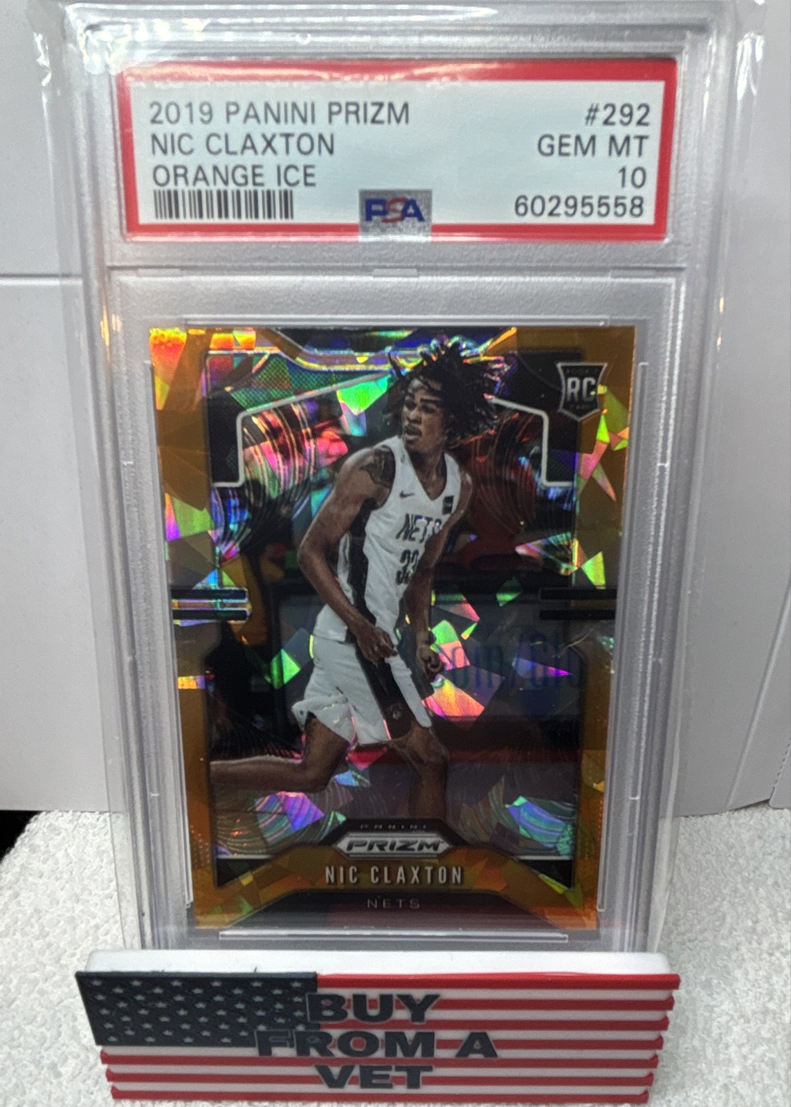 2019-20 Panini Prizm - Rookie Nic Claxton #292 Orange Ice Prizm (RC)