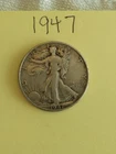 1947 Walking Liberty Half Dollar, 90% Silver, Classic U.S. Coin, Circulated