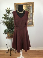 Forever 21 Women Plus Size 1X Dress Sleeveless Fit & Flare  Pleated Boho Resort