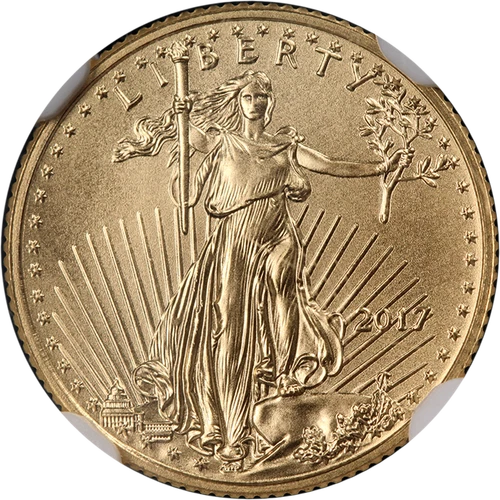 2017 Gold American Eagle $5 NGC MS70 First Releases Label