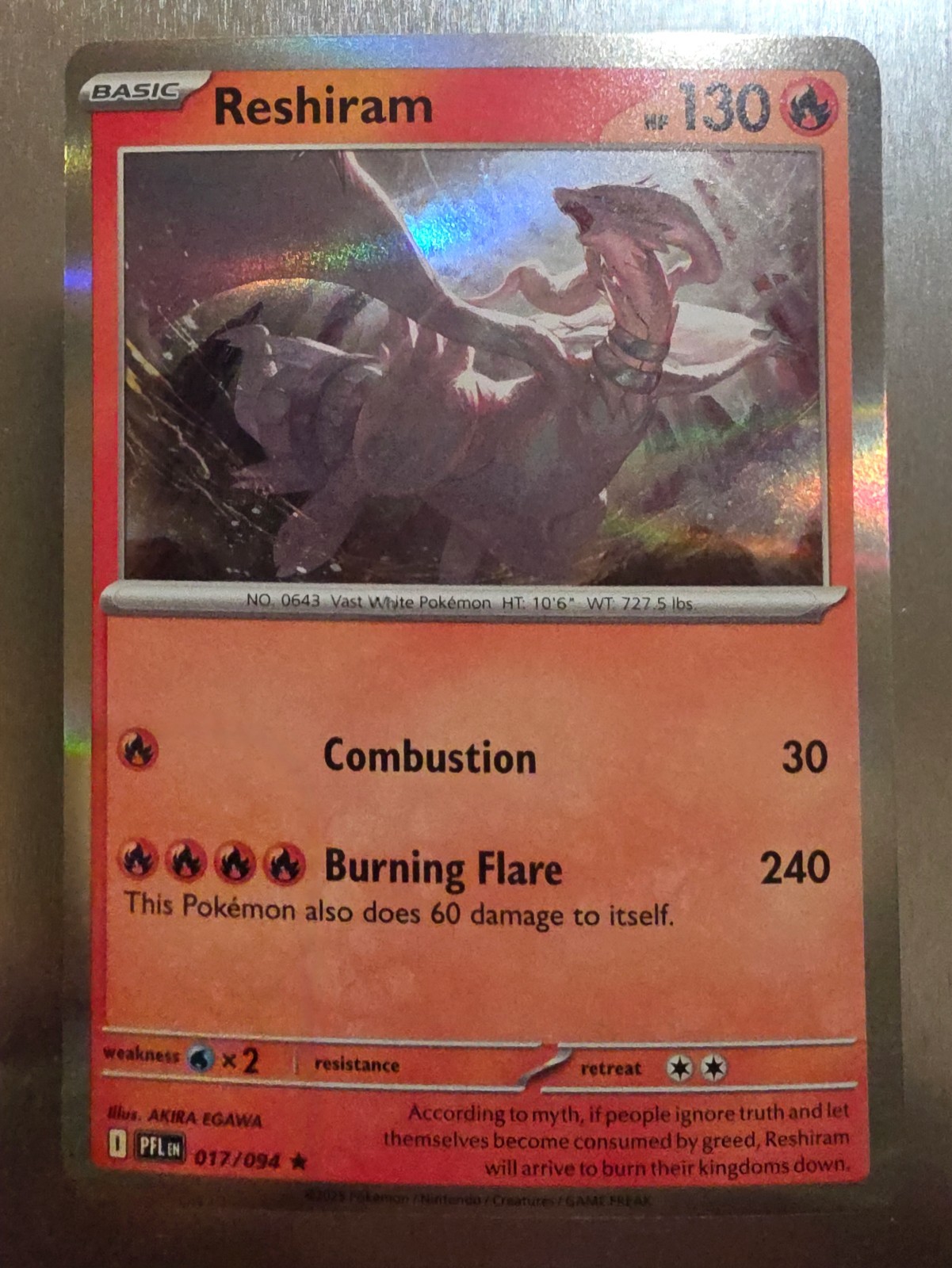 Reshiram 017/094 Me02: Phantasmal Flames Holo