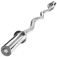 Olympic 47" EZ Curl Barbell Bar Chrome Weight Lifting Bar for Home Gym, Trice...