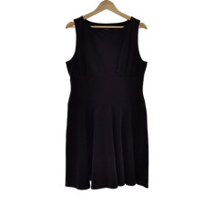 Quince Women Organic Stretch Jersey Drop Waist Mini Dress TRUE Black XL