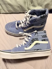 Vans Sk8-Hi Blue Logo Print Sneakers woman  s Size 7 men  s size 5.5