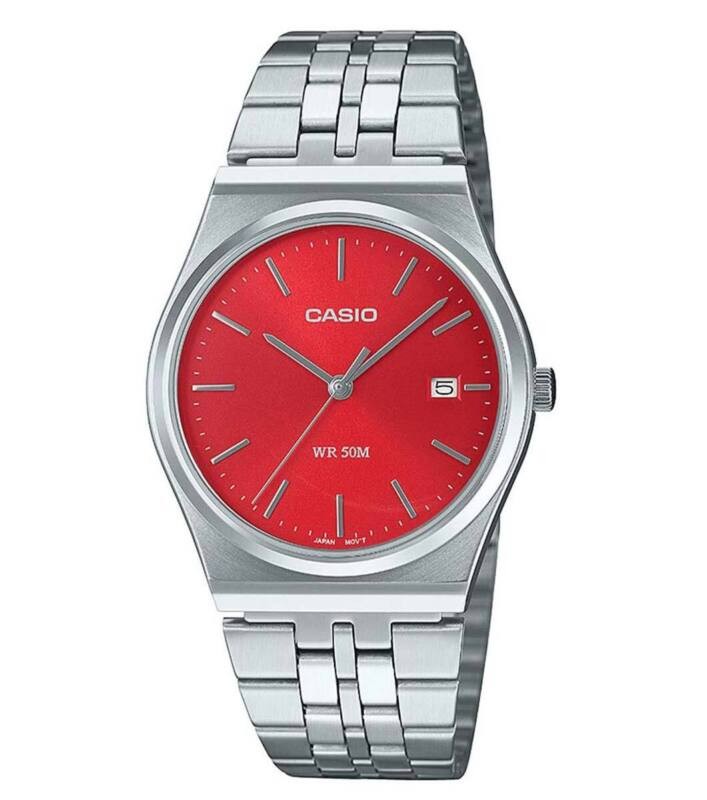 Casio Red Dial Dress Watch MTP-B145D-4A2VEF RRP £64.90 Now £51.95