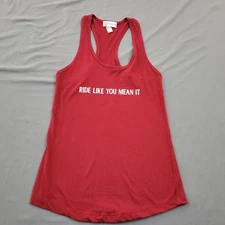 Meredith & Molly Shirt Womens Small S Sleeveless Tank Ride Like You Mean It Red