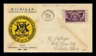 DR JIM STAMPS US COVER MICHIGAN CENTENARY FDC SCOTT 775 LINPRINT CACHET
