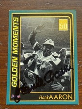 Signed  2001 Topps - Golden Moments Hank Aaron #385