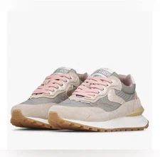 NWT VOILE BLANCHE QWARK HYPE WOMAN Suede & Technical Fabric BEIGE-GREY - Size 8