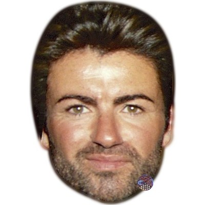 George Michael (Bart) Promi Maske, flaches Kartengesicht, Kostüm Maske