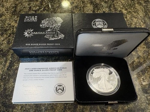 2025 Laser Engraved American Eagle One Ounce Silver Proof Coin (25EALE)