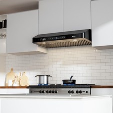 900CFM Black Under Cabinet Range Hood 30 Inch Ducted Kitchen Hood Vent 4 Speed