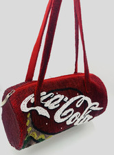 Vintage 90’s Red Coca-Cola Beaded Purse Hand Bag- Rare