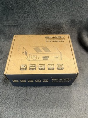 Binary HDMI-2A 4K HDR Audio Extractor HDMI Splitter 4K60 18Gbps