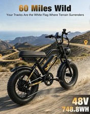 1000W Peak 16in Fat Tire E-Bike 25 mph Up to 60 mi range. Certified to UL 2849