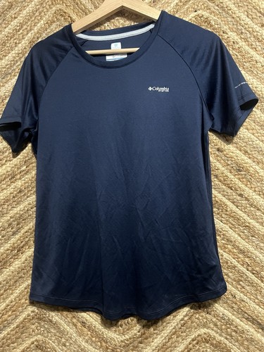 Columbia Women's PFG Omni Freeze Zero Navy Short Sleeve T-shirt, Size Small