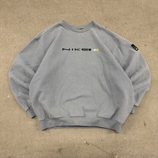 Rare 90s y2k Vintage Nike L Baby Blue Crewneck Sweatshirt