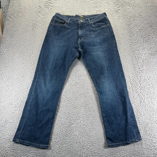 Lee Jeans Boys 18H Blue Cotton Denim Straight Utility Workwear Stretch Faded