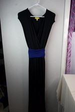 Women’s Black Dress With Blue Waist Wrap by Jessica Lange  Size 3 xl