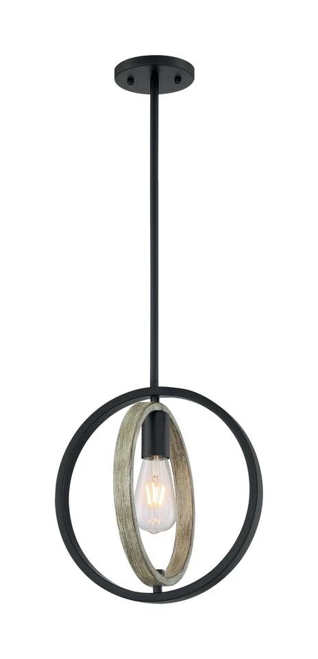 Nuvo Lighting 60/6984 Augusta 10"W Pendant - Black - Image 3 of 4