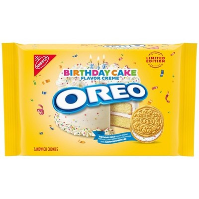 OREO Golden Birthday Cake Creme Sandwich Cookies, Limited Edition, 10.68 oz