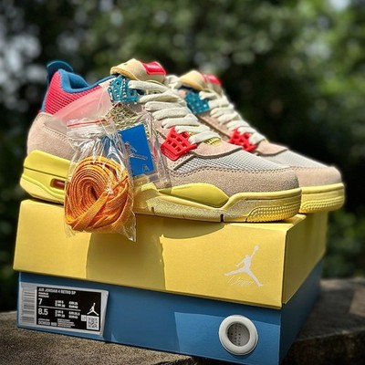 DC9533-800 New AJ 4 Retro x Union LA Mid Guava Ice Men's Size 4-13