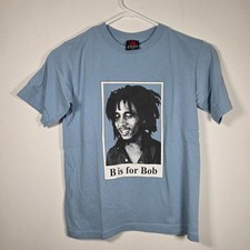 Zion Rootswear Shirt Kids Medium Blue B Is For Bob Music Graphic Tee Art