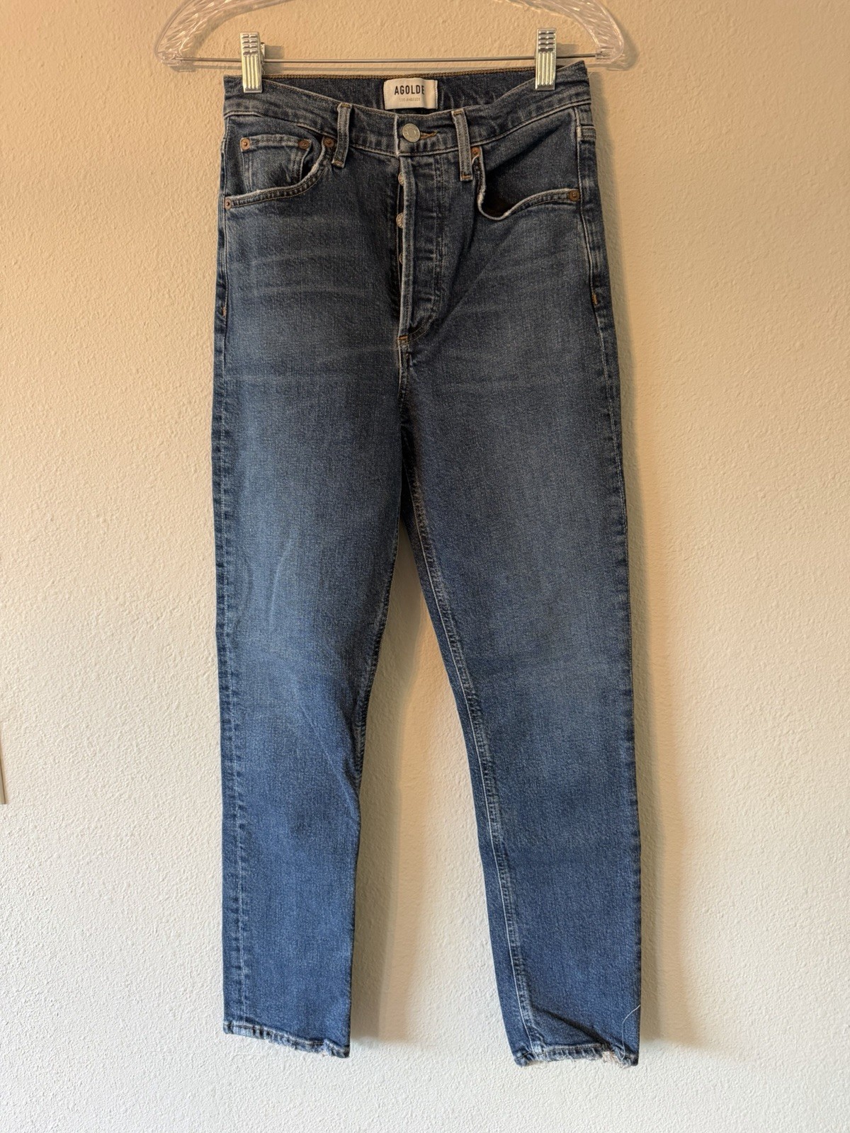 AGOLDE Riley Jeans Women’s 24 Blue Straight Leg High Button Fly