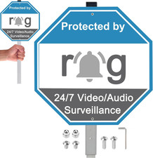 1 Pack Security Yard Sign,10" X 10" Aluminum Audio/Video Recording Monitoring Si