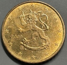2009 Finland Finnish Euro 50 Cents Heraldic Lion Coin