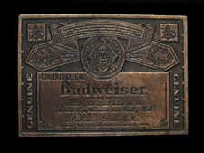 NE29110 VINTAGE 1970s  BUDWEISER LAGER BEER  ANHEUSER-BUSCH BOOZE BELT BUCKLE