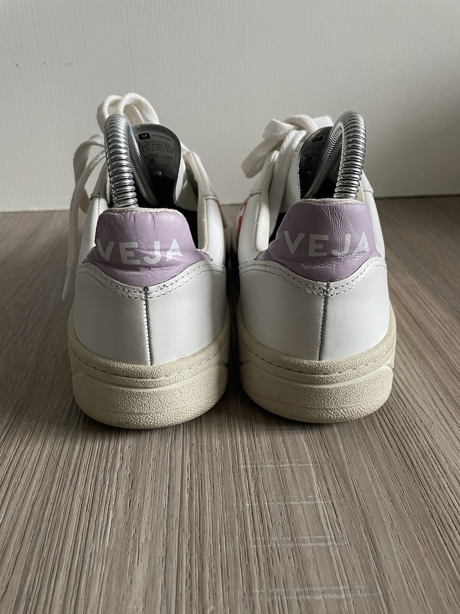 【VEJA】V-10 Leather｜Extra White Purple Black Men's shoes Veja V-10 Leather Extra White/ Purple/ Black