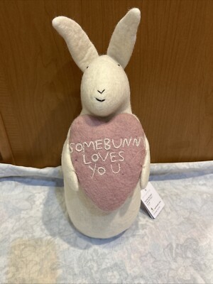 NWT ADORABLE Pottery Barn  Some Bunny Loves You  Hand-Stitched Pillow- Easter
