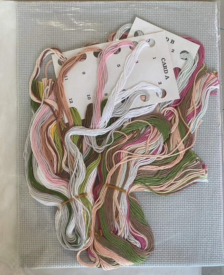 Girl with Cosmos, by Janlynn, designed by Nancy Cole VINTAGE -  NEW - UNOPENED! - Image 2 of 2