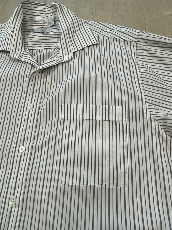 Valentino Mens Cotton White Striped Button Down Shirt Size 16/34-34 - Image 4 of 4