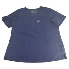 Figs Scrub Top Womens XL Navy Blue V-neck Technical Collection